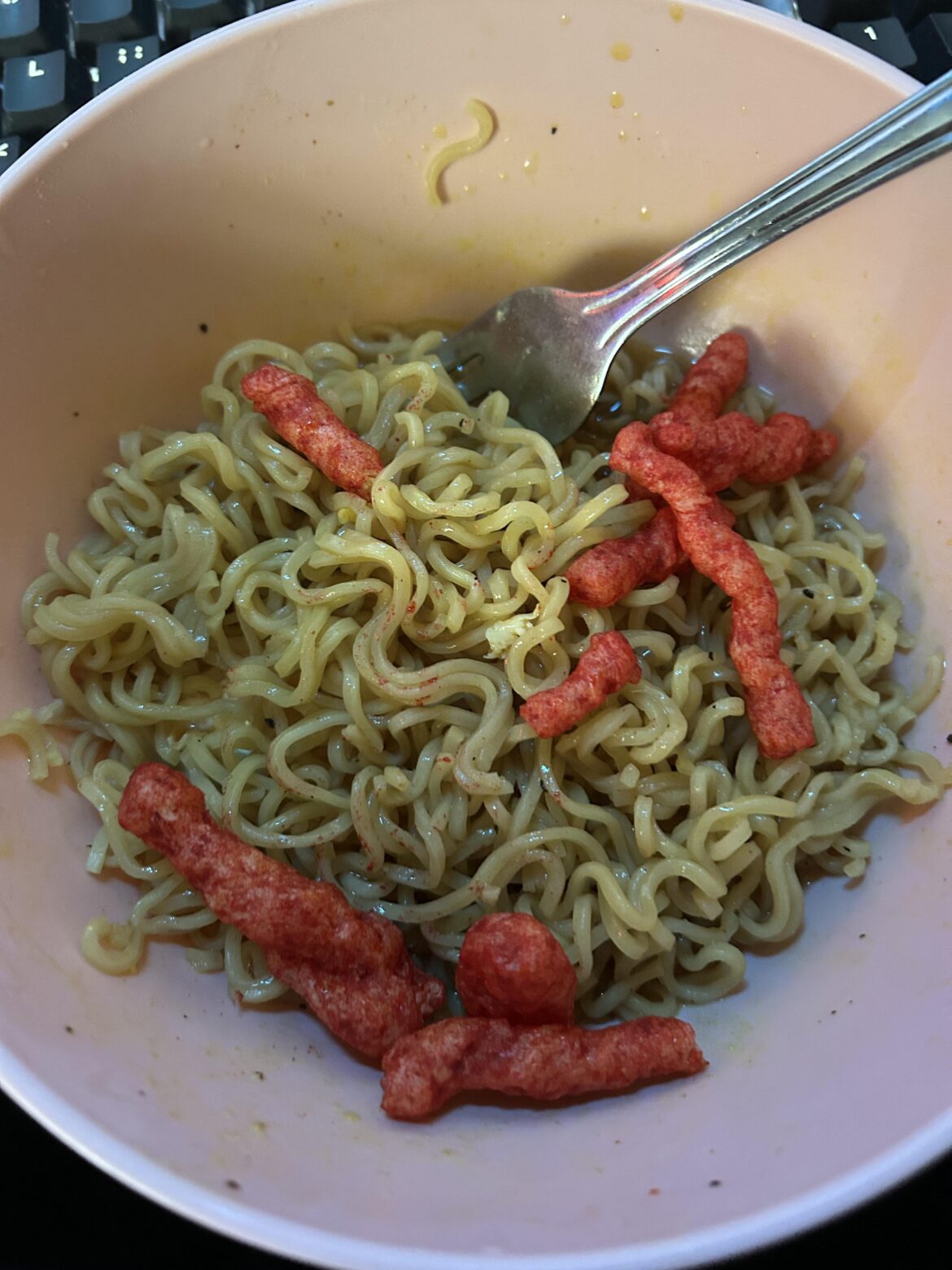 Wanna add spice to your ramen? Drop in a handful of hot Cheetos