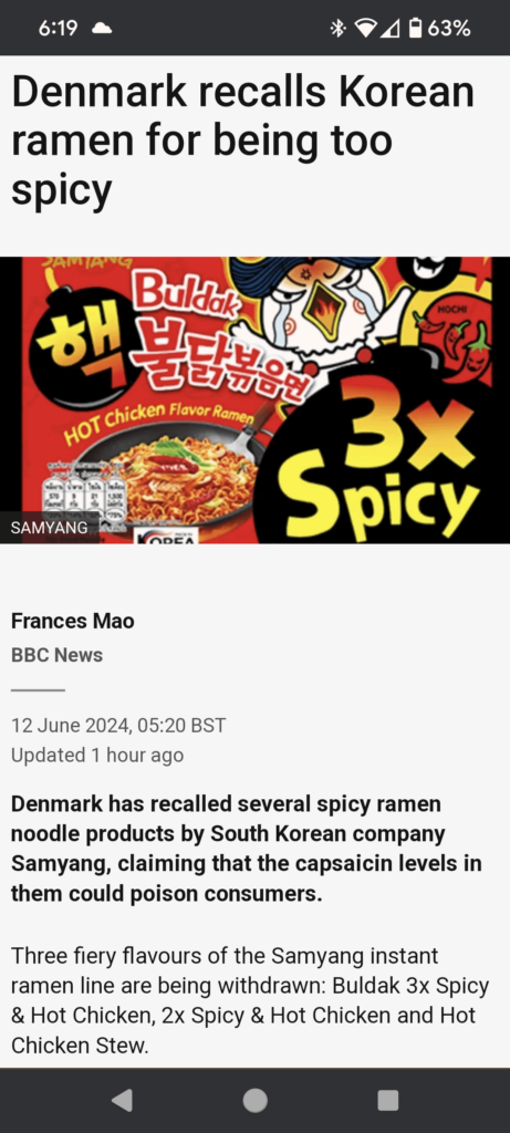 Buldak Recall Denmark