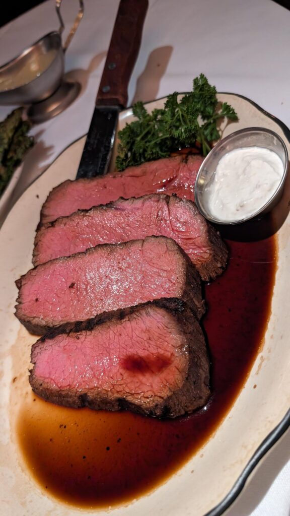 Taylor's Steak House, Koreatown - Taylor's Famous Hand Carved London Broil ($37.95), Asparagus w/ Hollandaise Sauce ($9.95)