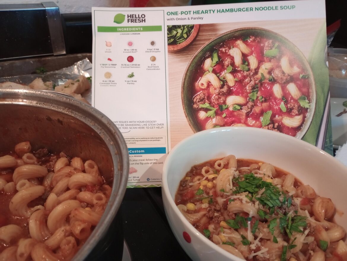 Hamburger Noodle soup