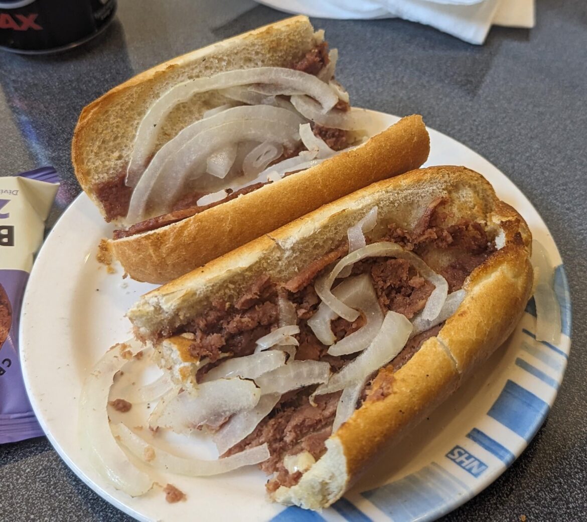 Got served this corned beef and onion panini