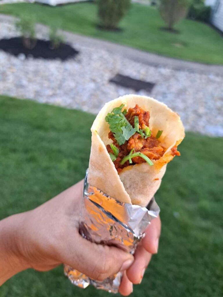 Homemade keto/gluten free chicken tikka masala wrap