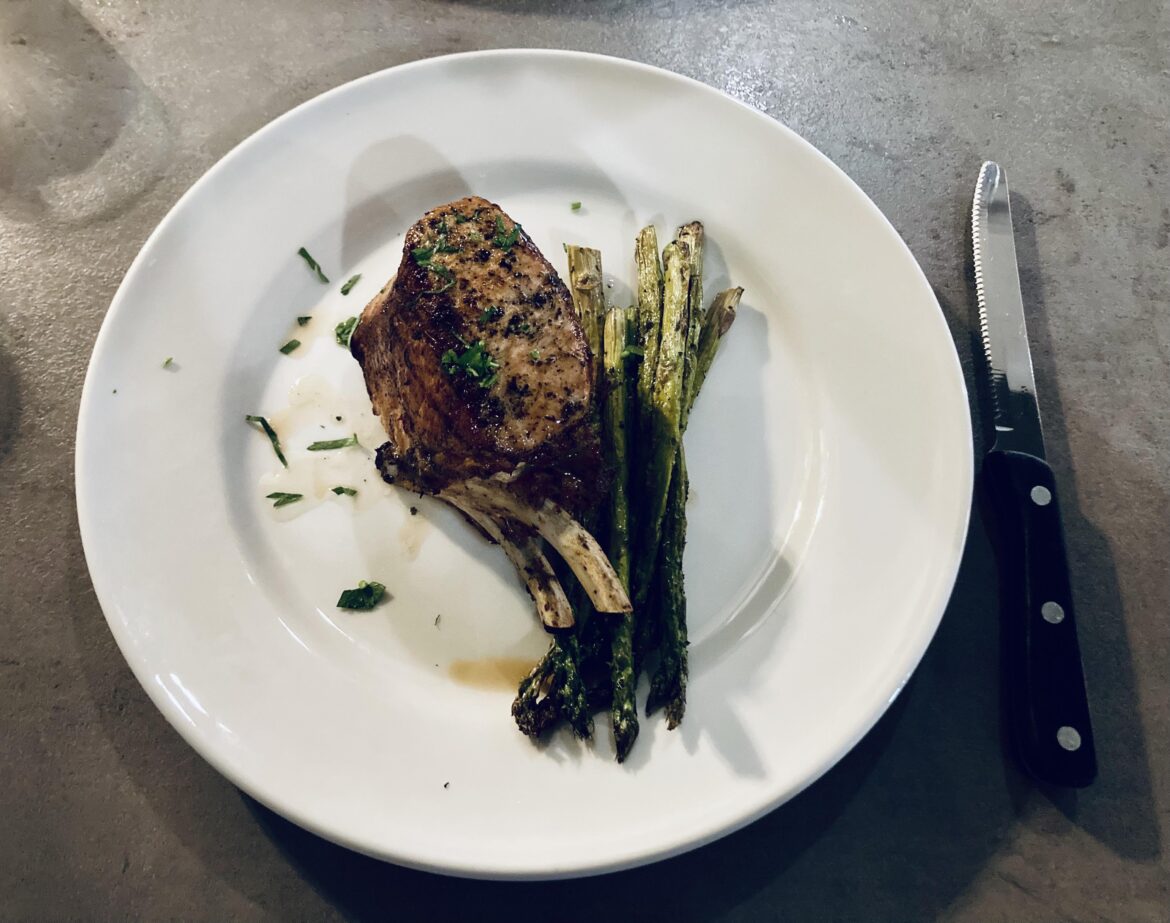 Pork chop with asparagus!