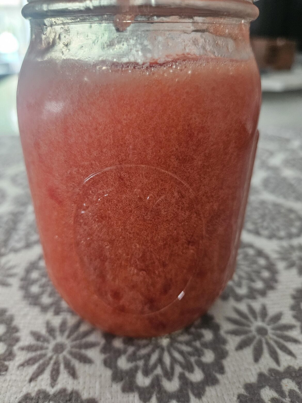 Fridge/Freezer Jam - Whisked instead of stirred, change in color from red to pink, safe to eat?