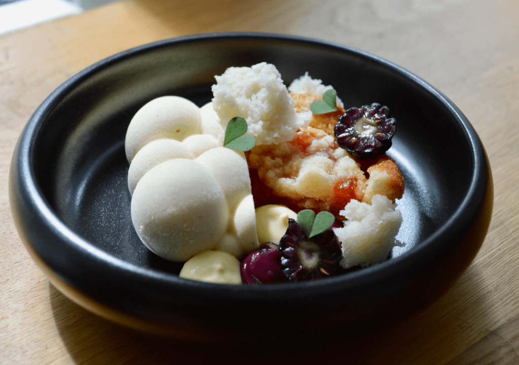 Sweet Corn, Coconut, Peach, Blackberry