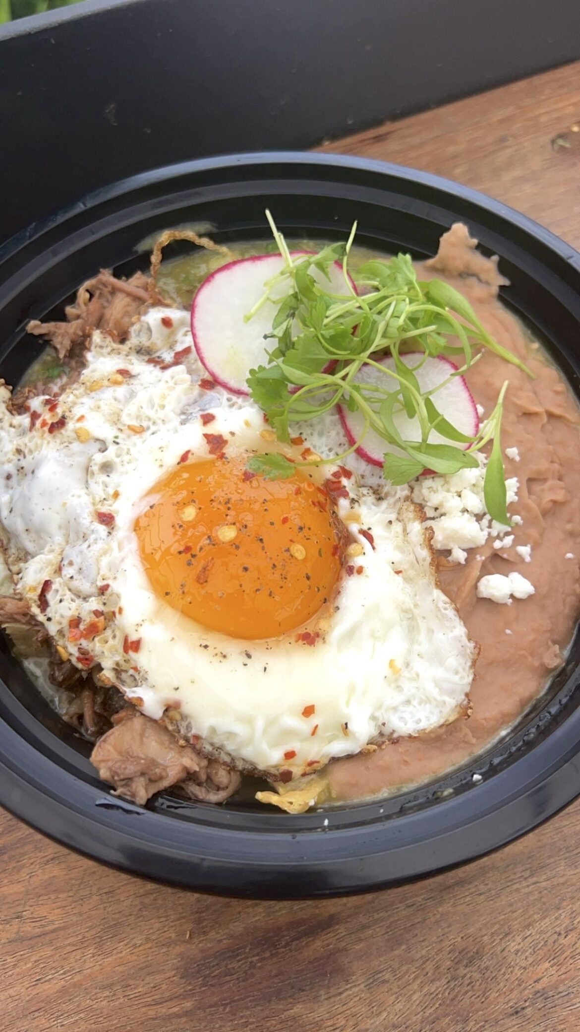 La Santa Barbacoa’s Barbacoa Chilaquiles Bowl