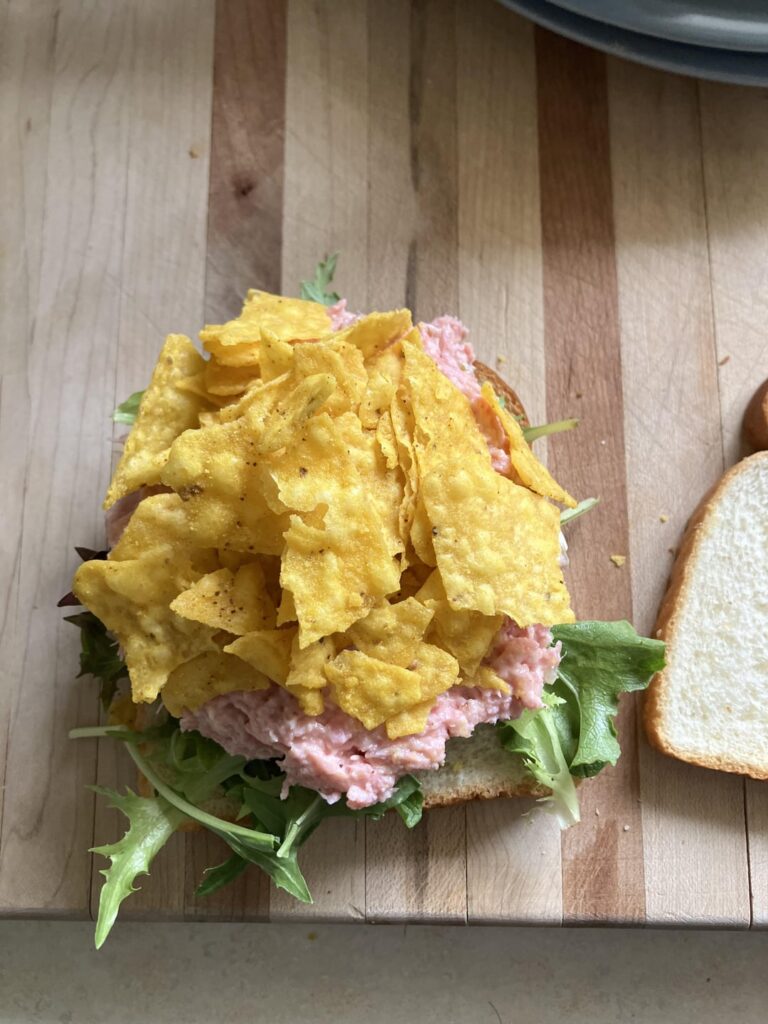 Maybe it’s the Midwest in me or that my grandparents were hog farmers, but I love a ham salad sandwich – especially with crushed hot mustard Doritos on it. My toaster took a crap over the weekend and I haven’t replaced it yet, otherwise I’d have toasted the bread Maybe it’s the Midwest in me or that my grandparents were hog farmers, but I love a ham salad sandwich - especially with crushed hot mustard Doritos on it. My toaster took a crap over the weekend and I haven’t replaced it yet, otherwise I’d have toasted the bread