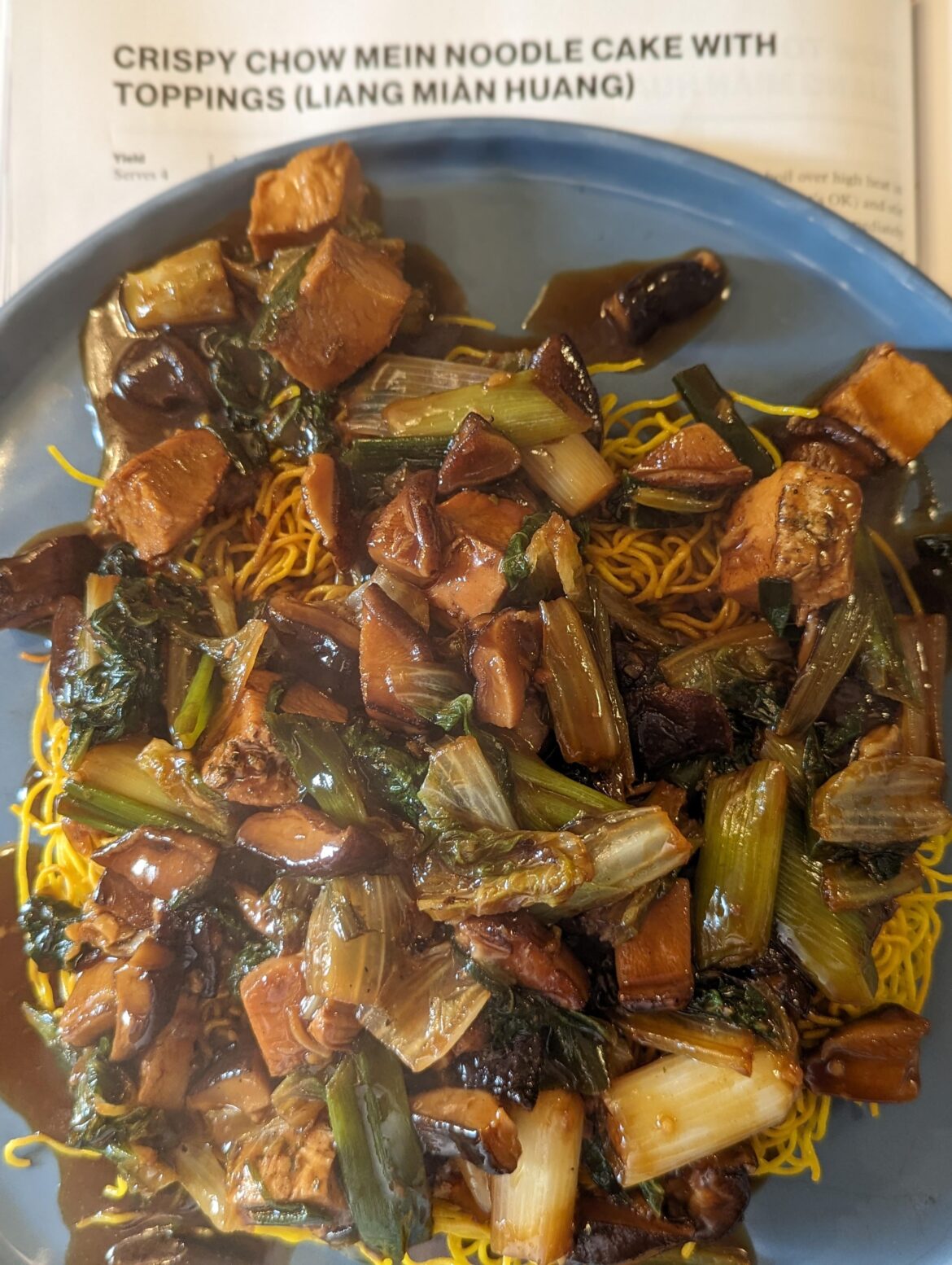 The Wok Weekly #95: Crispy Chow Mein Noodle Cake w/ Shiitake and Greens