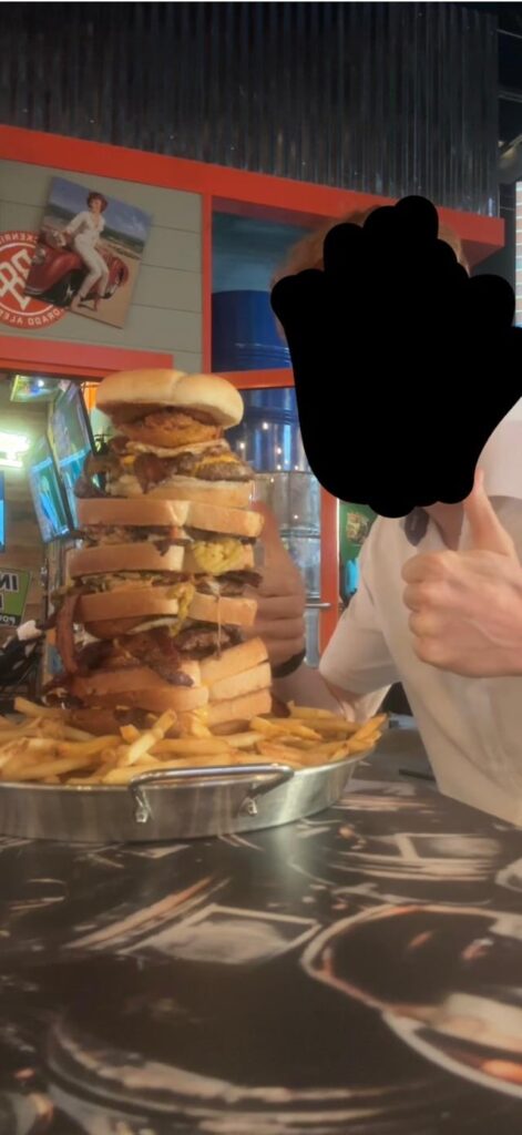 Calories on victory lap challenge at Sickies Burgers and Brews?