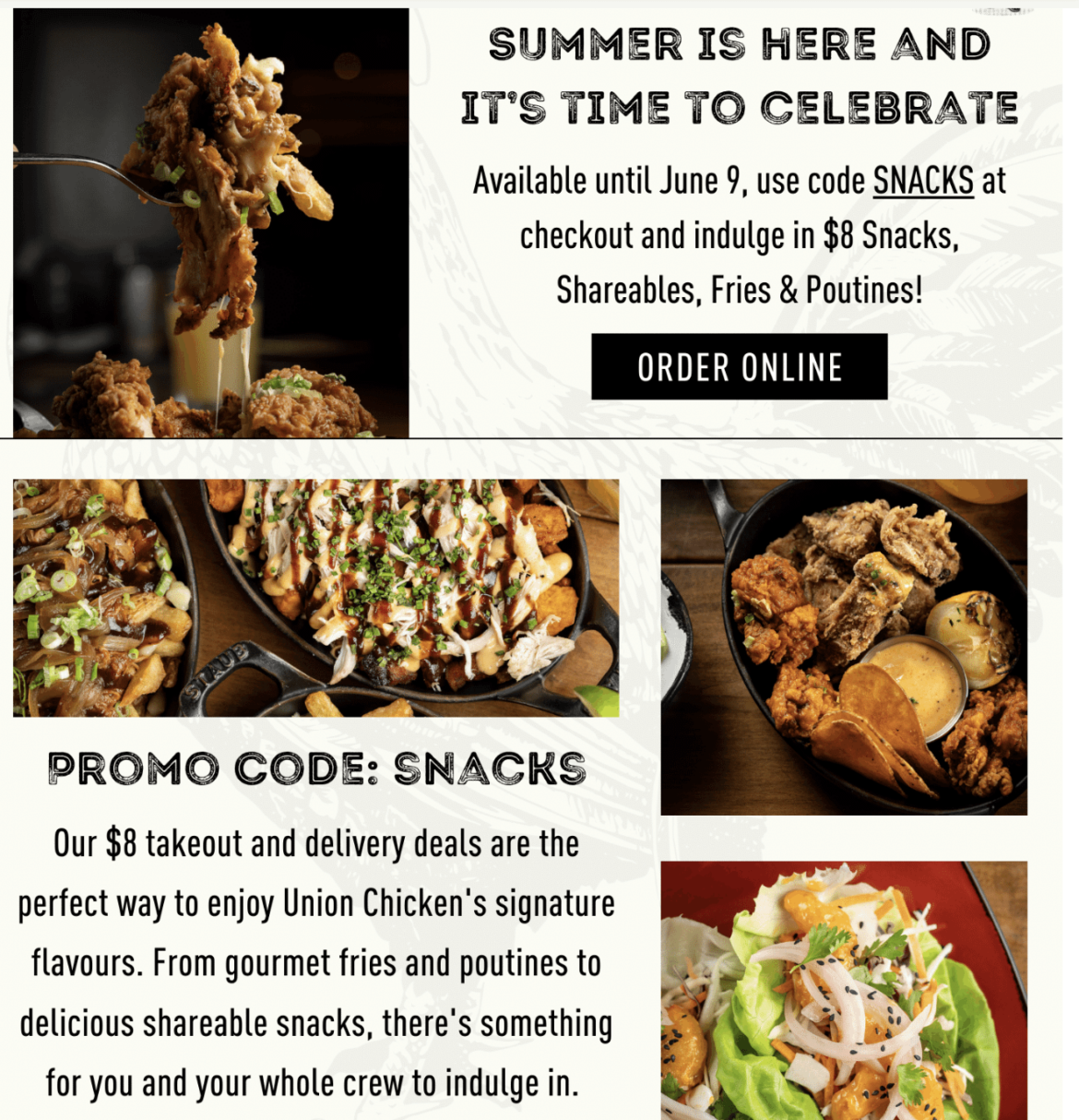 FYI: Union Chicken (inside Union Station) has all appies + poutines (fried chicken or pulled pork) for $8 when you pick up/order via their website - now thru June 9