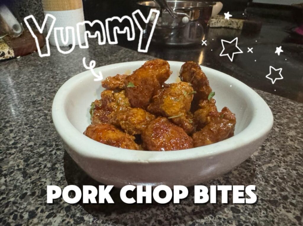 EASY HOT HONEY LEMON PEPPER PORK CHOPS BITES