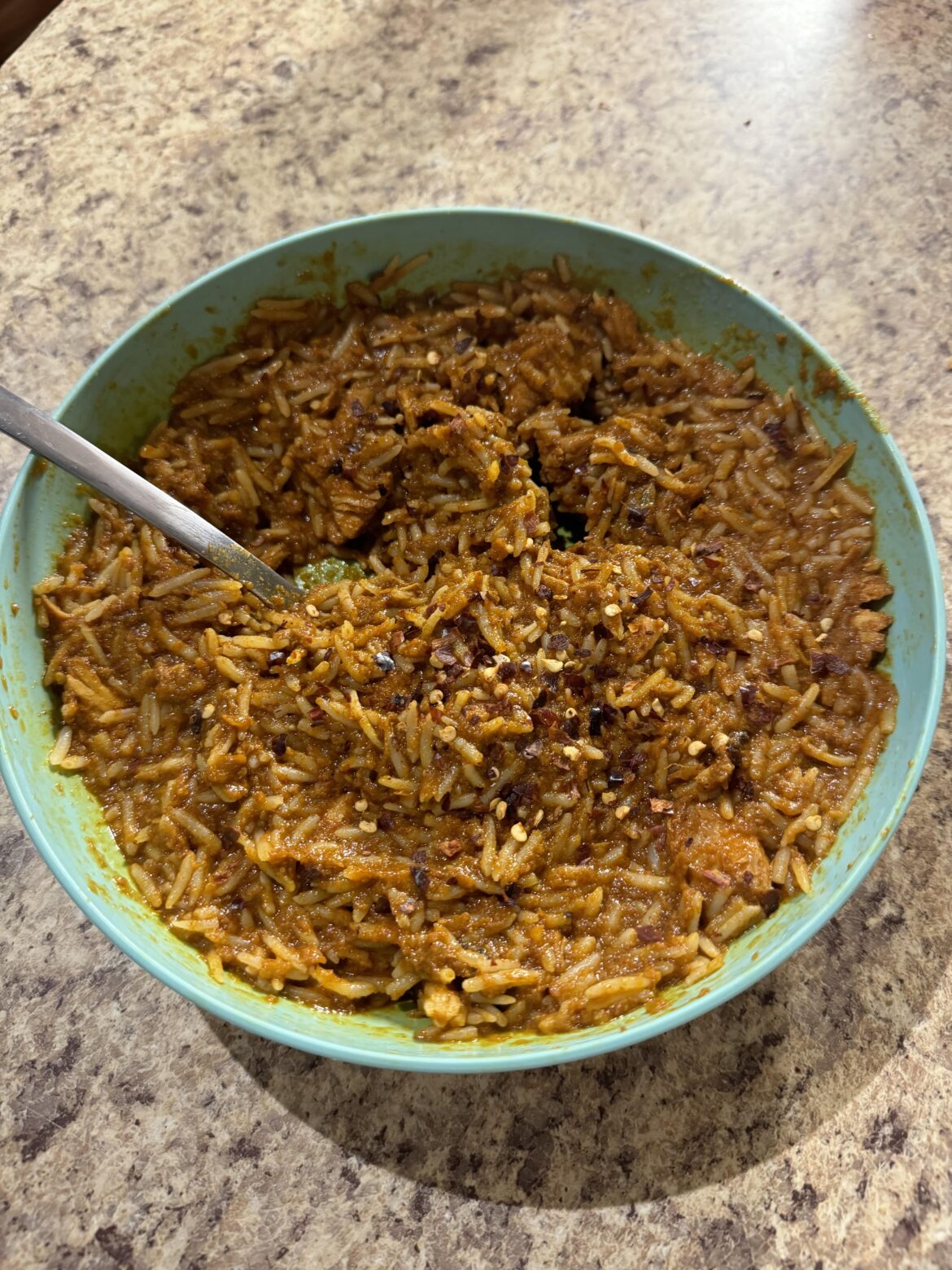 Chicken Phaal I took home from the Sunday buffet for tonight’s dinner.