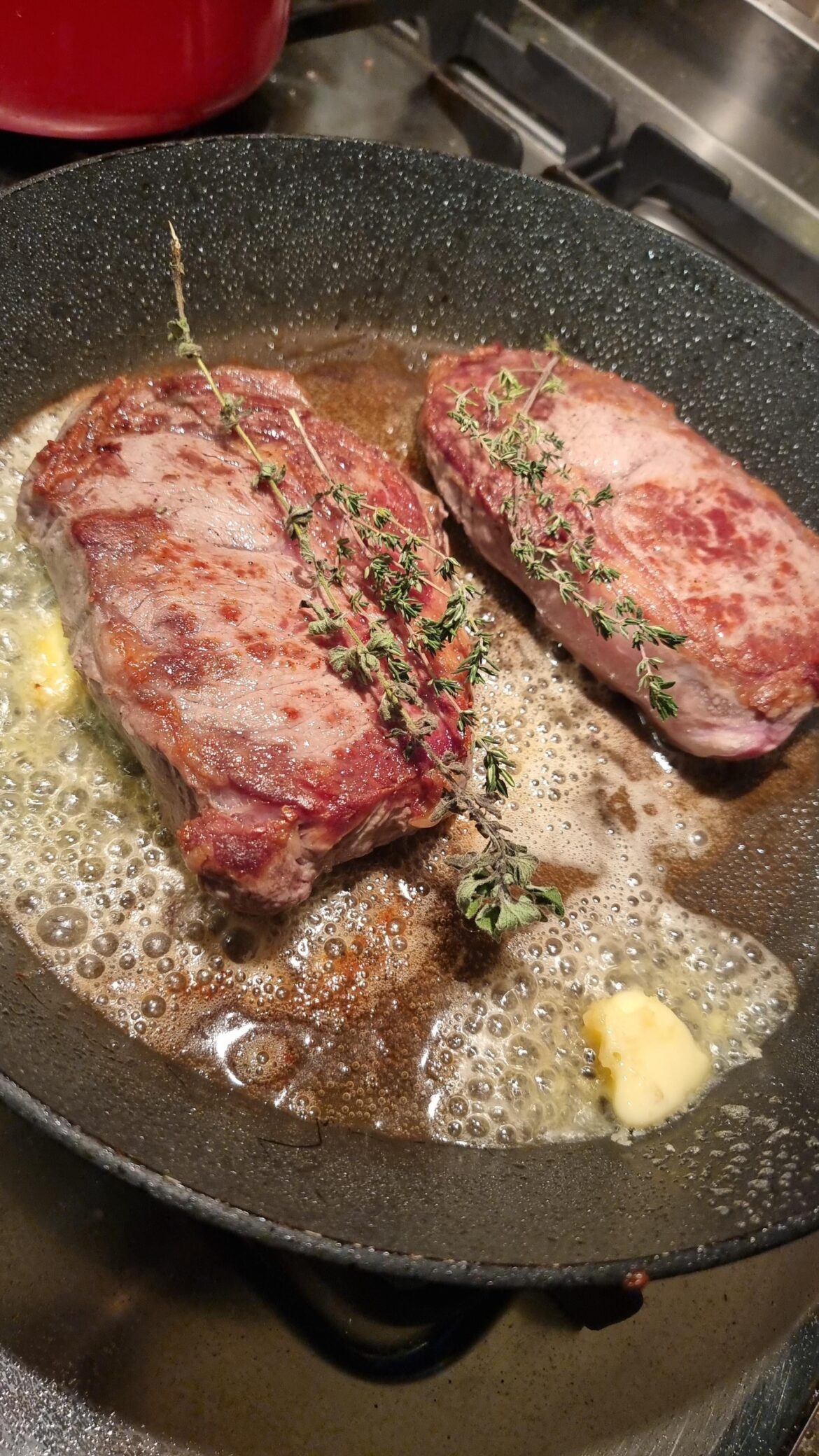 Always finish with herbs butter and garlic