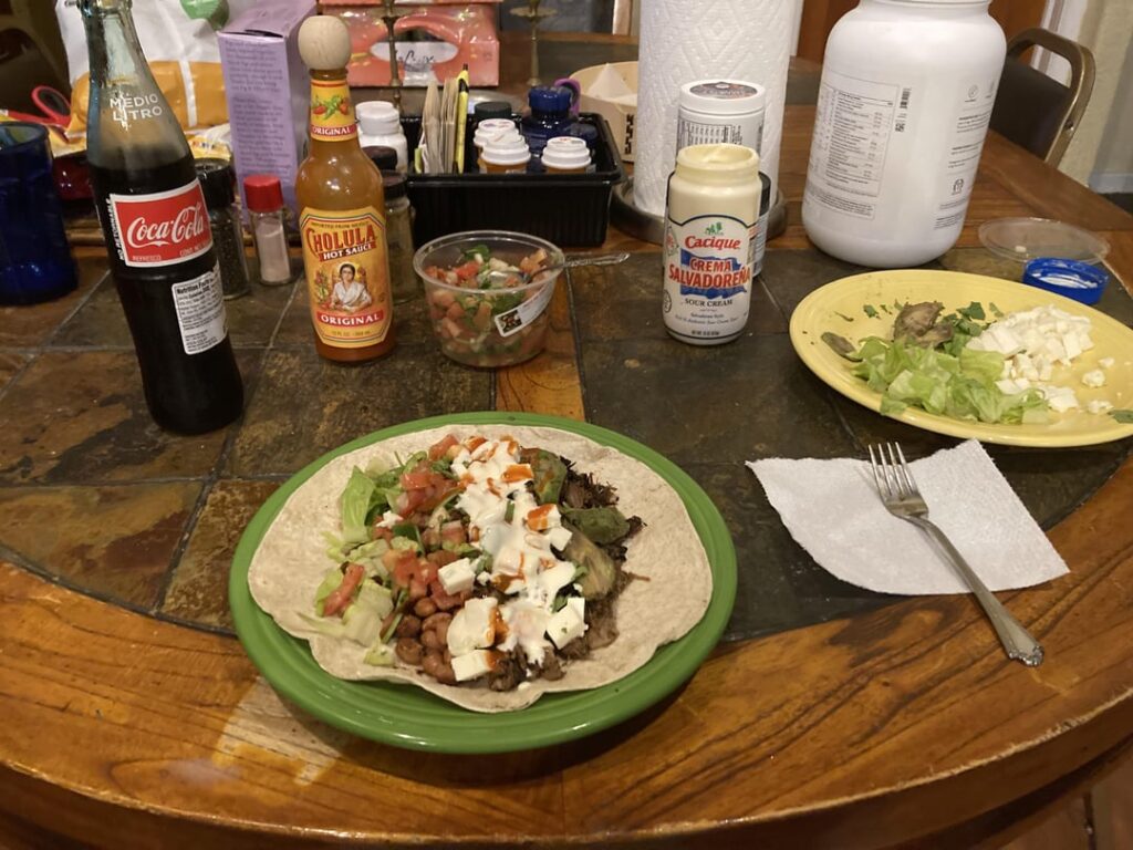 Attempt at making taqueria style carnitas burritos