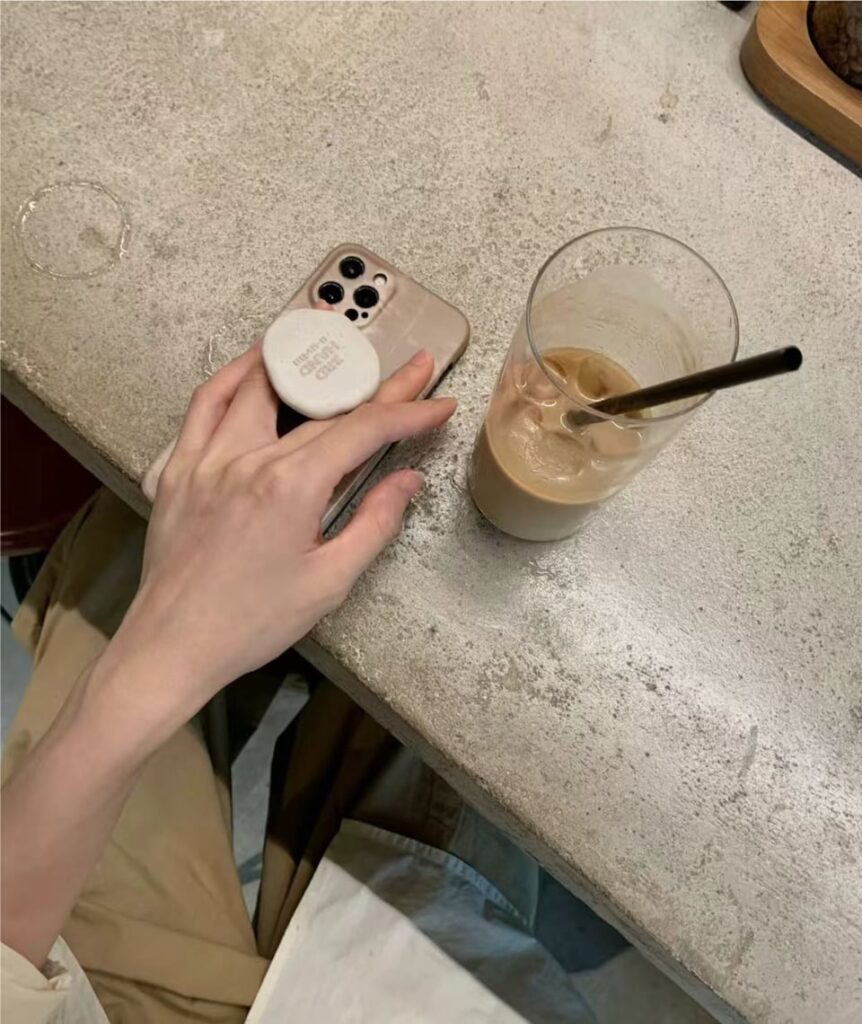 I feel good drinking coffee by myself