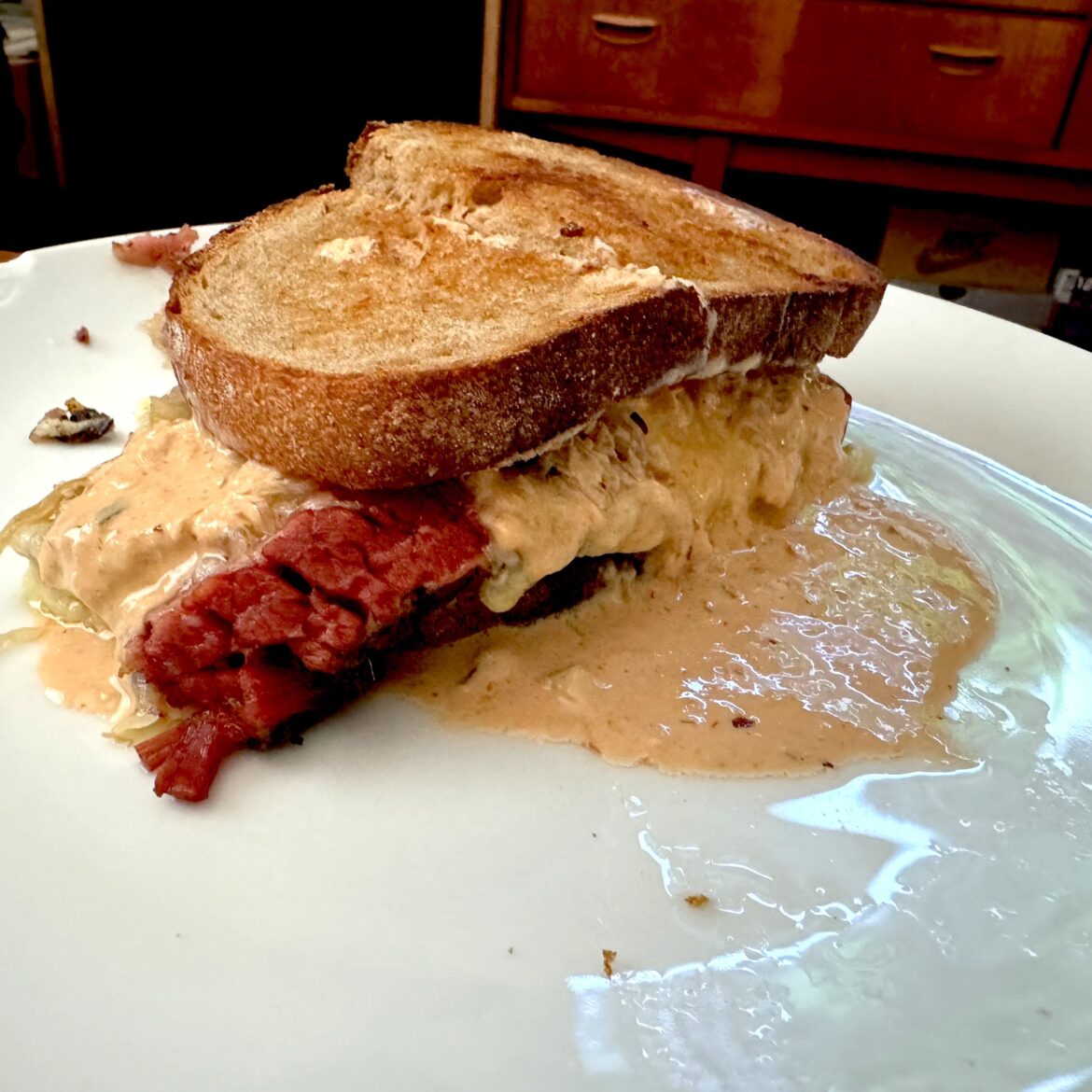 Home made pastrami and home made Russian dressing. I was full for a week.