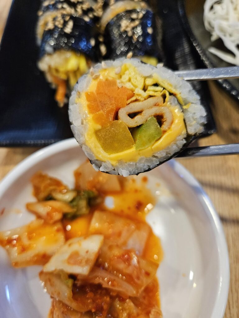 Cheese gimbap & Korean style tonkatsu