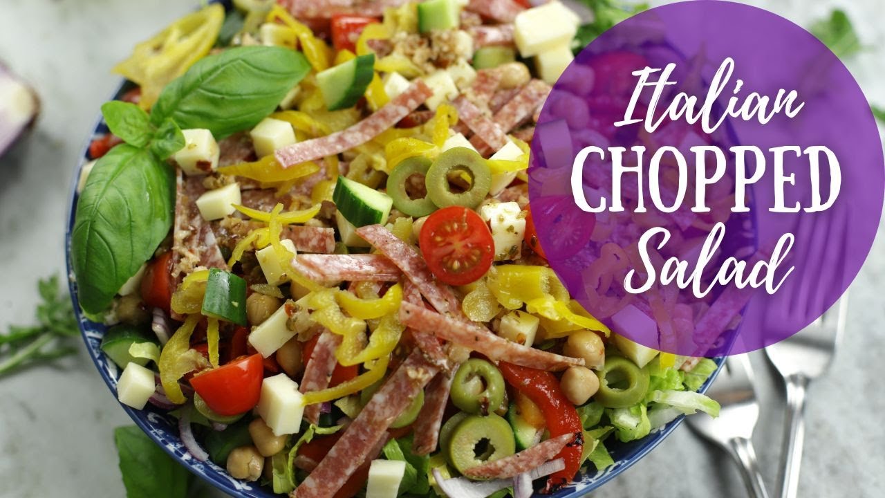 How To Make Italian Chopped Salad with Red Wine Vinegar and Olive Oil