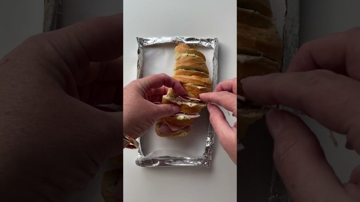 Ham and cheese hasselback croissants | taste.com.au Ham and cheese hasselback croissants | taste.com.au