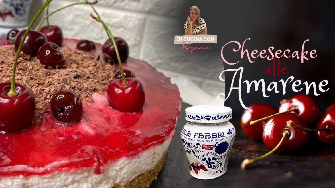 CHEESECAKE con ricotta e AMARENE ​⁠​⁠@Fabbri1905  SENZA COTTURA