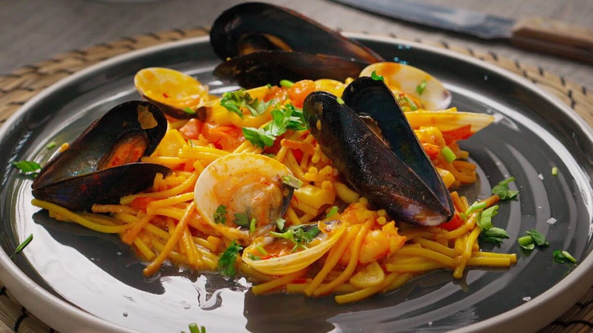 New And Exciting: Seafood Fideua: Unique Twist On Cooking Spaghetti ASMR