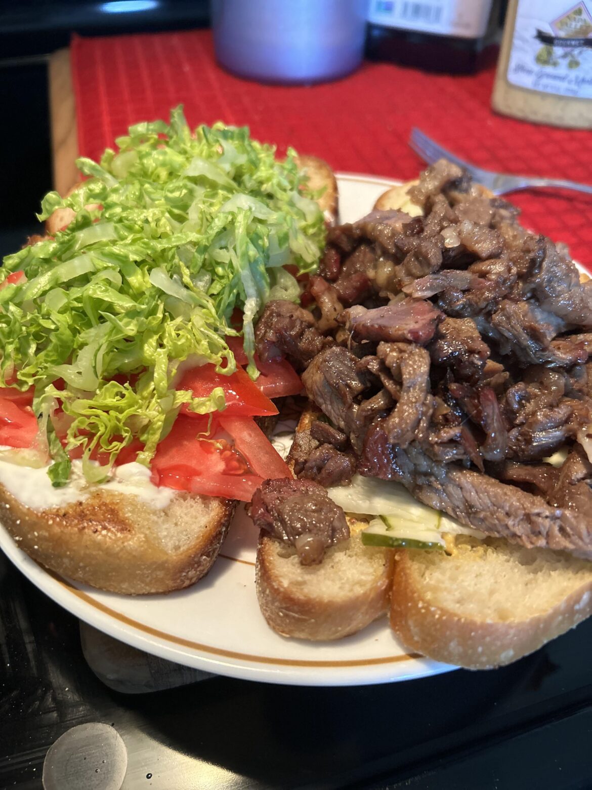 Smoked prime rib on 3 ingredient sourdough
