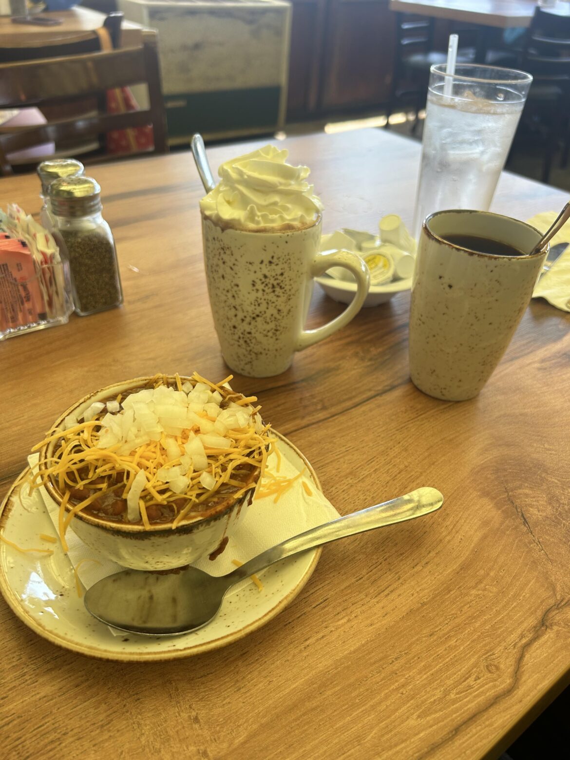 Chili with onions mmm