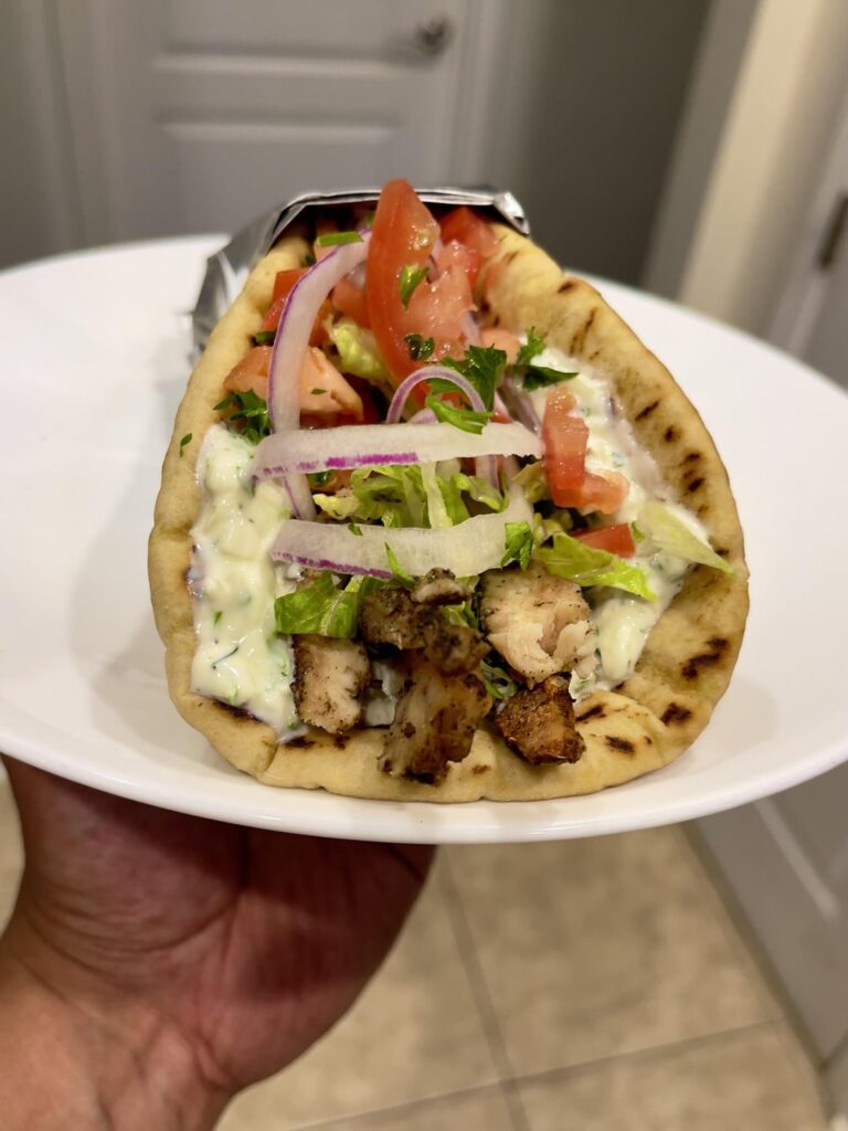 Grilled chicken gyro