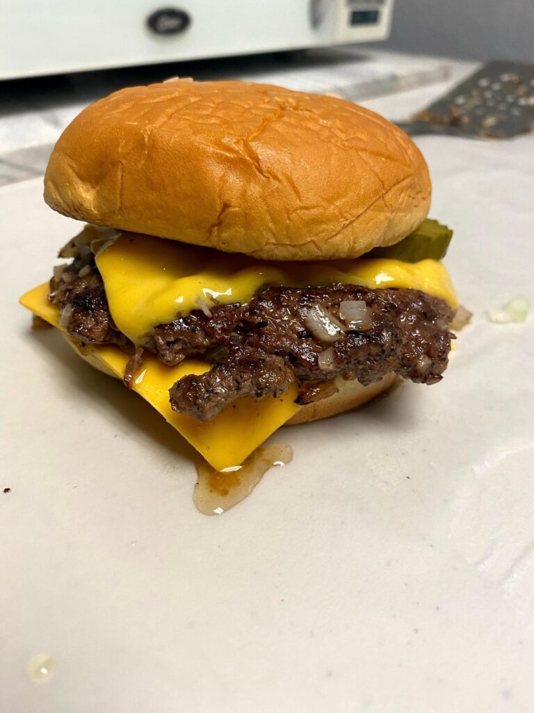My burger creations after watching George motz do his smash burgers on YouTube
