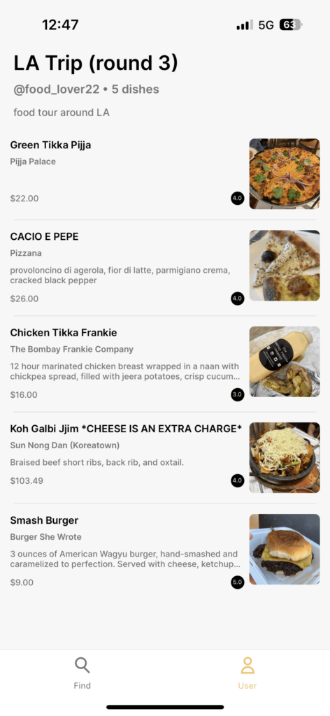 Rank my LA meals (round 3)