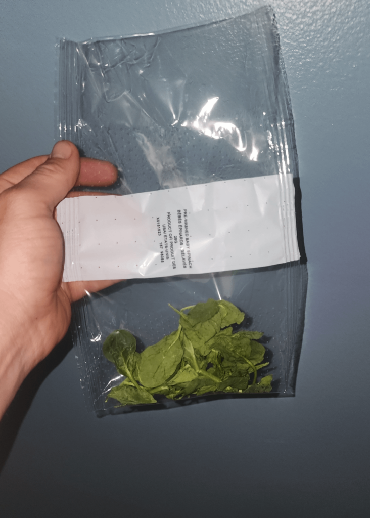 "A bag of spinach"