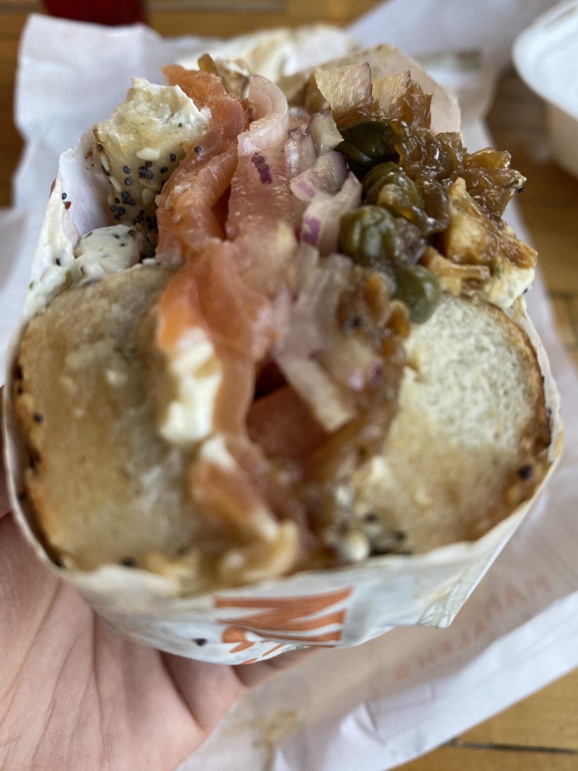 Have you ever had a lox bagel with raw AND caramelized onions? No? Do it, your tastebuds with thank you!