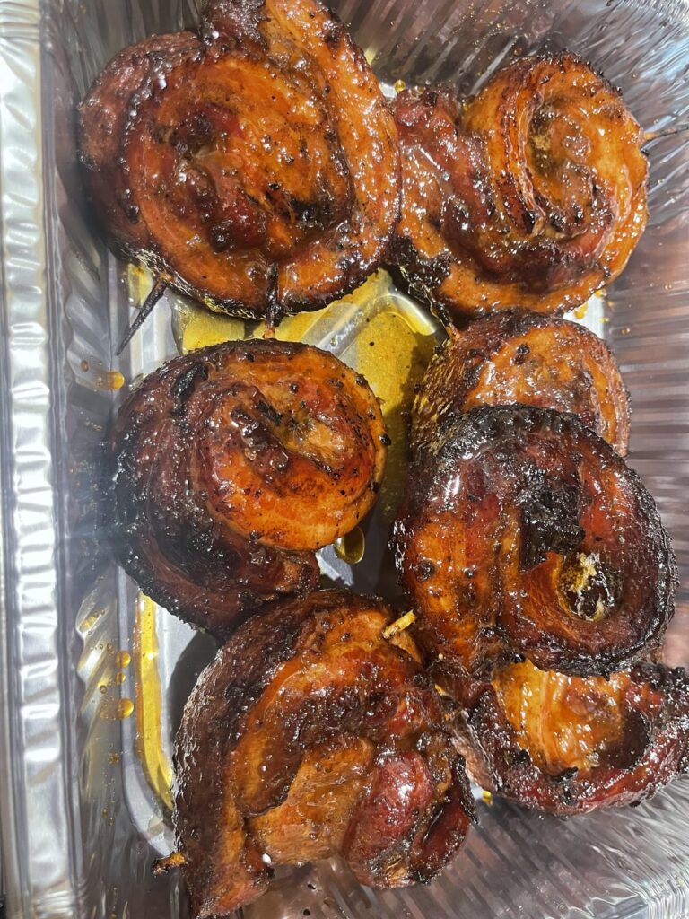 Meat cinnamon rolls on my beloved kettle