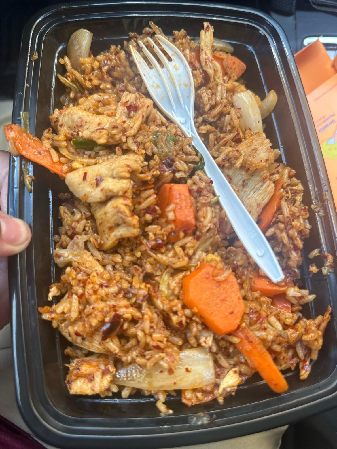 I’ve met my match. Do not order your Thai rice “super Thai hot”. This was two levels above “Thai hot” and I am literally dizzy