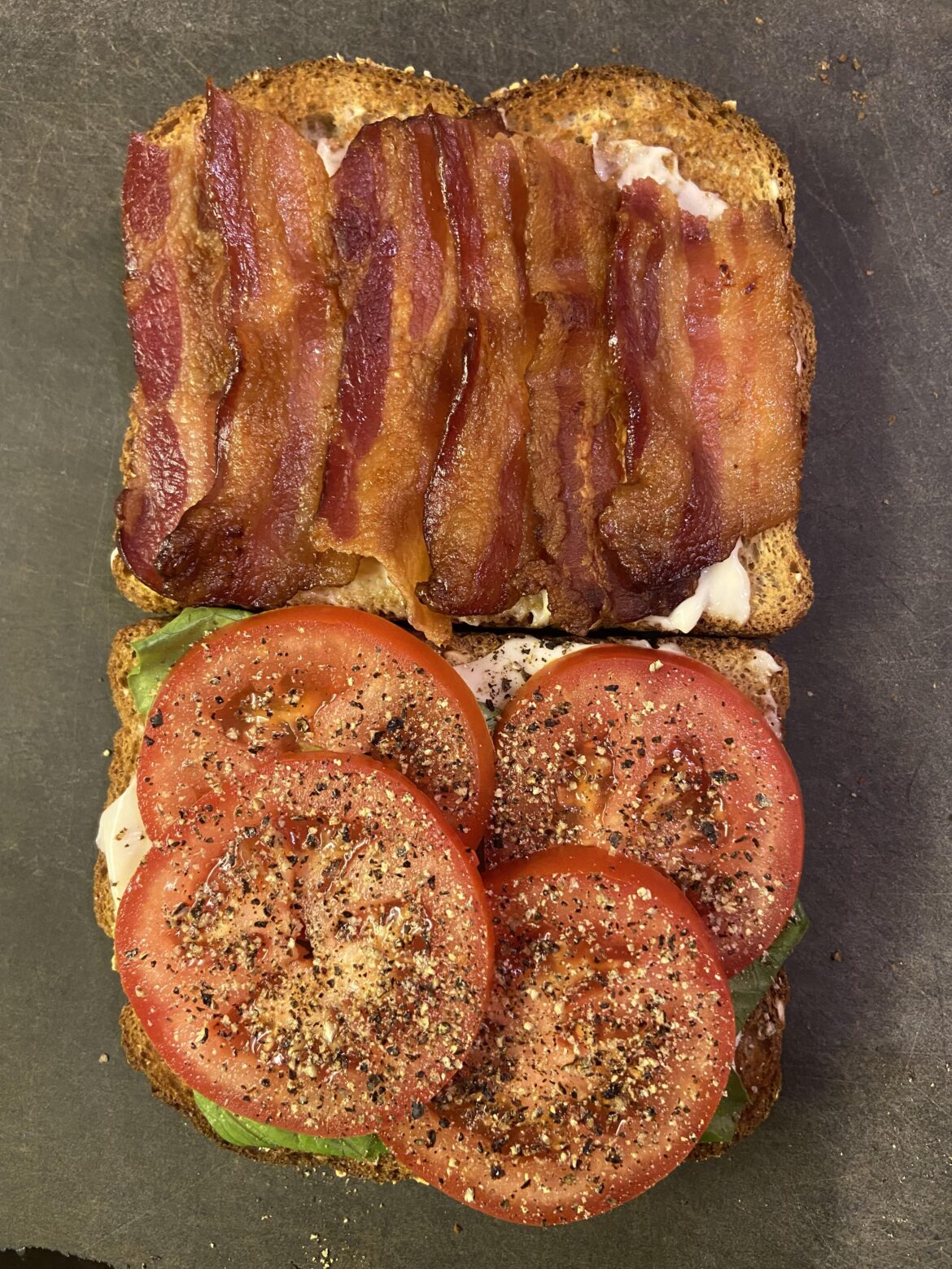 Classic BLT featuring black pepper