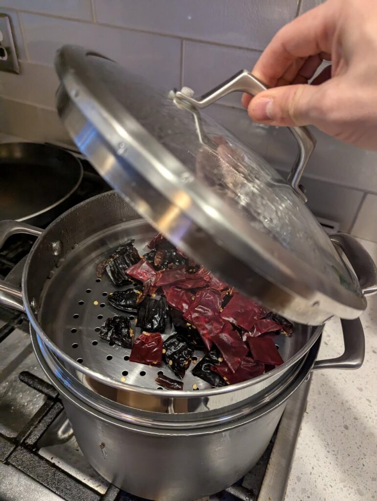 SalsaSnobs: is steaming dried chiles to soften them a viable alternative to steeping?