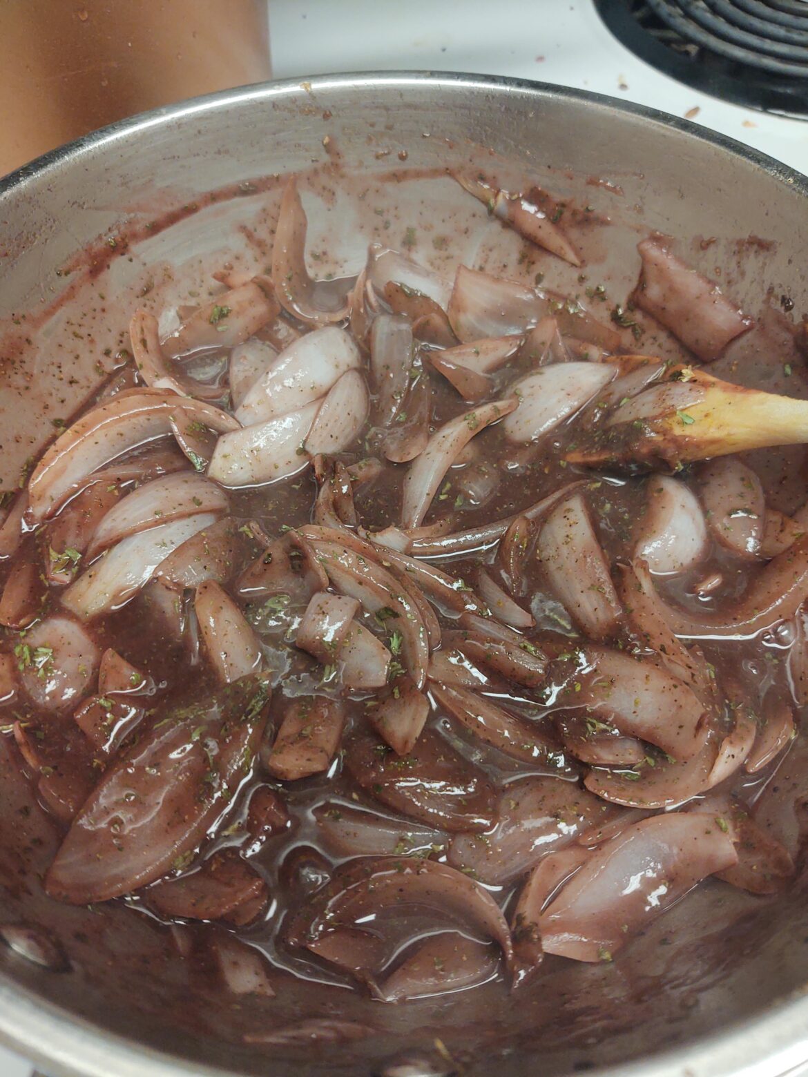Onions going into pot roast