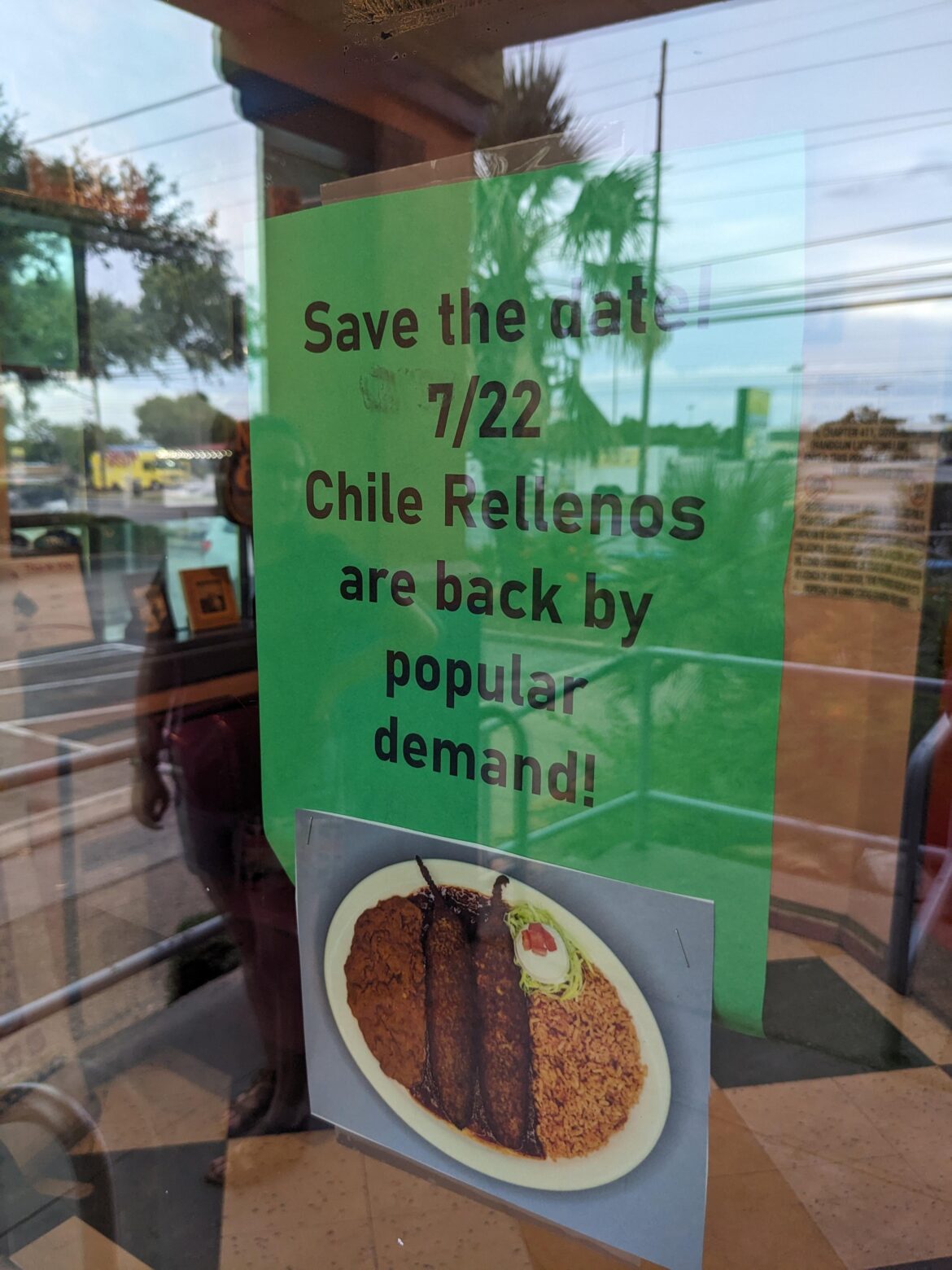 In other Chuy's news, chile rellenos are coming back 7/22 (seen at N Lamar location today)