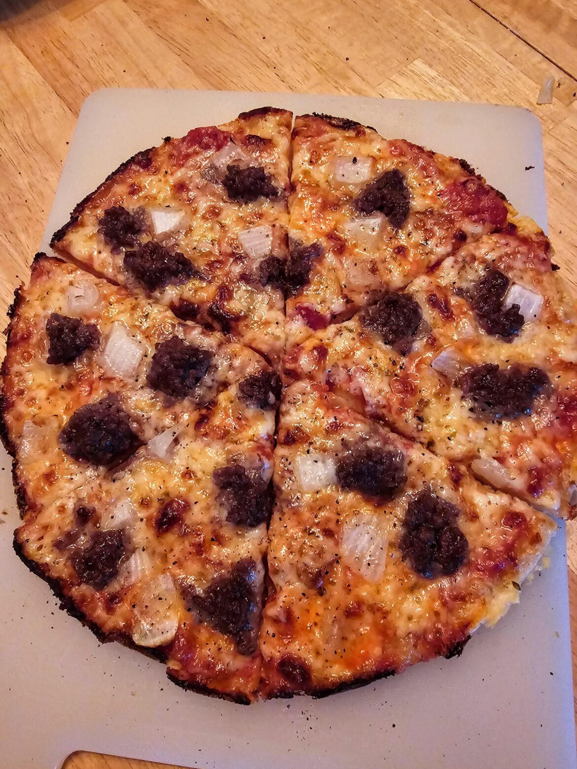 [Homemade] Beef and Onion Bar Pizza