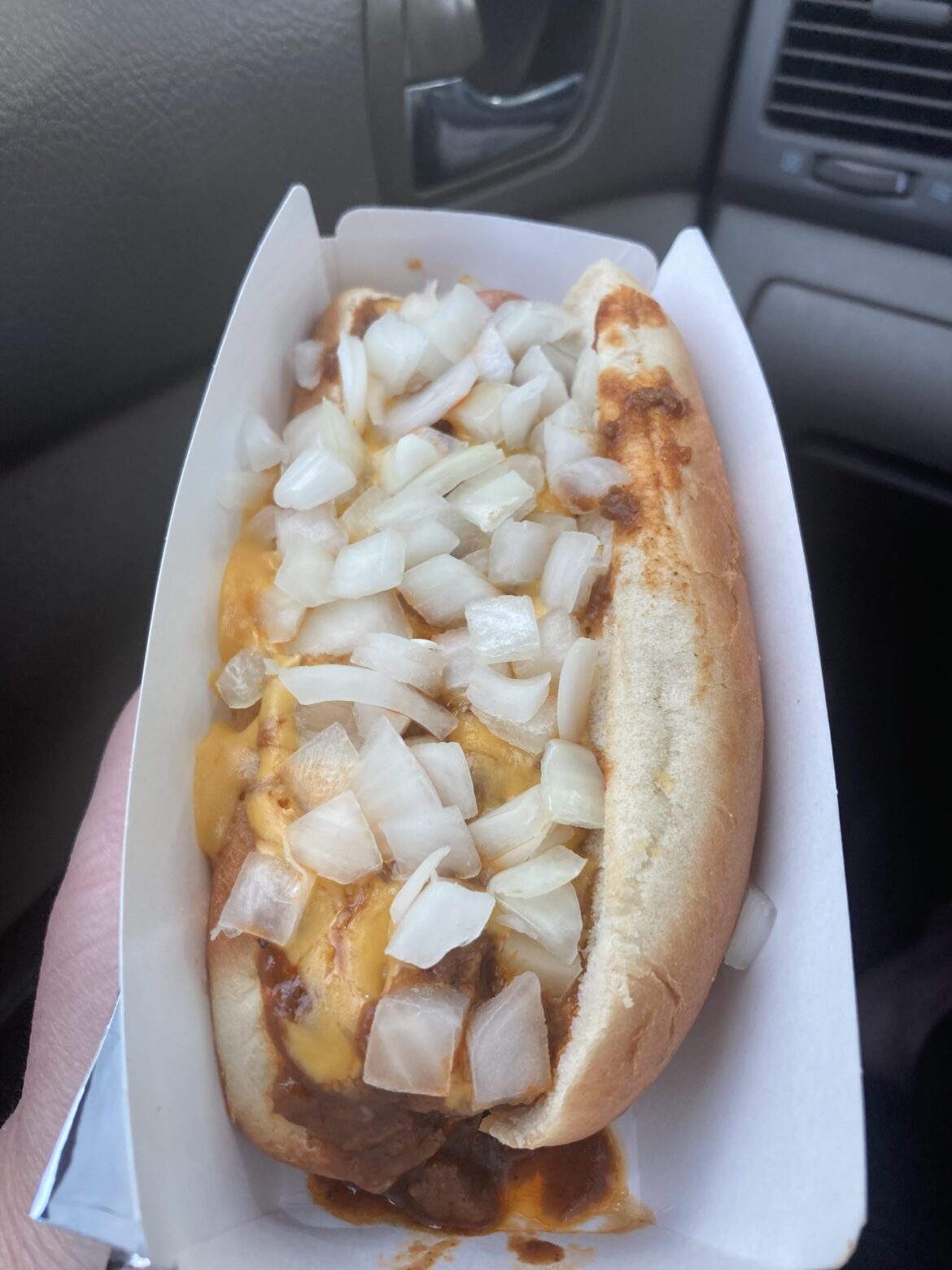 Sonic chili cheese dog w extra onions for $1.99. Cheap and delicious. Don’t sleep on Sonic