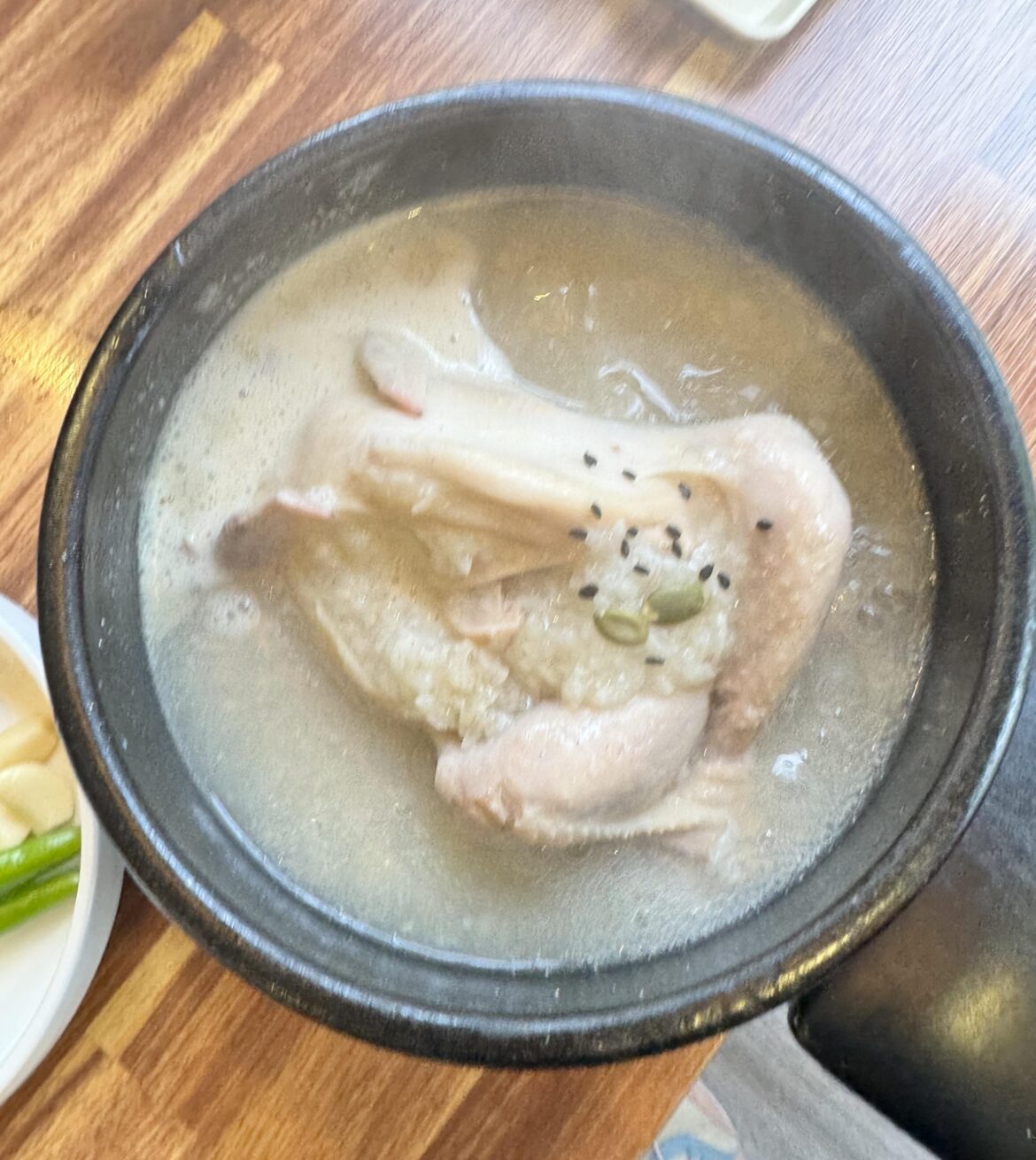 Korean rice-stuffed chicken soup (Samgyetang)