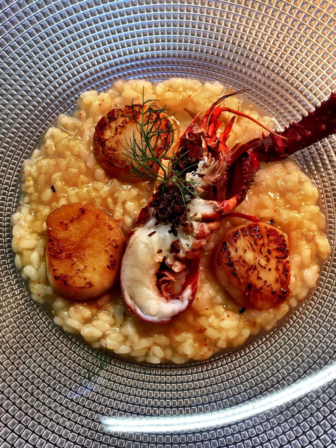 Scallop and koura risotto