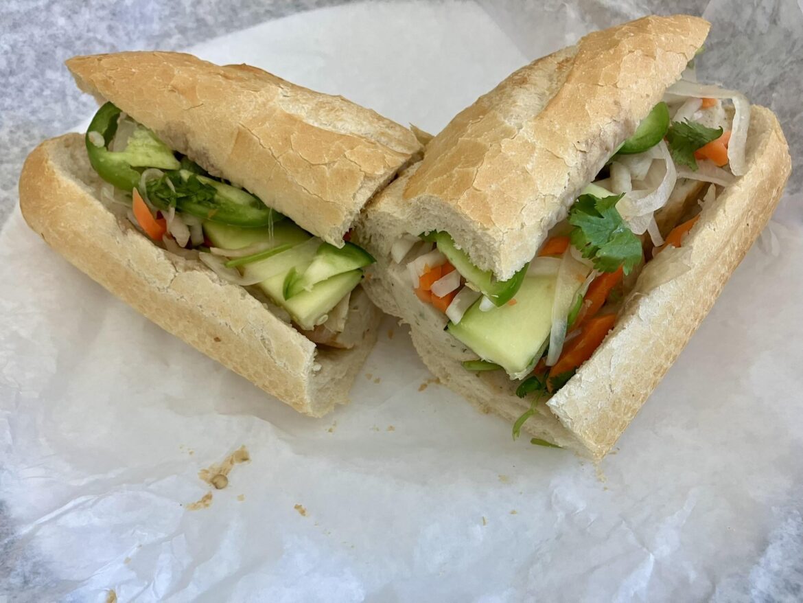 Bánh mì chả cá (fried fish cake sandwich) - $6.87 from BA LE Sandwich Shop [Alhambra, CA]