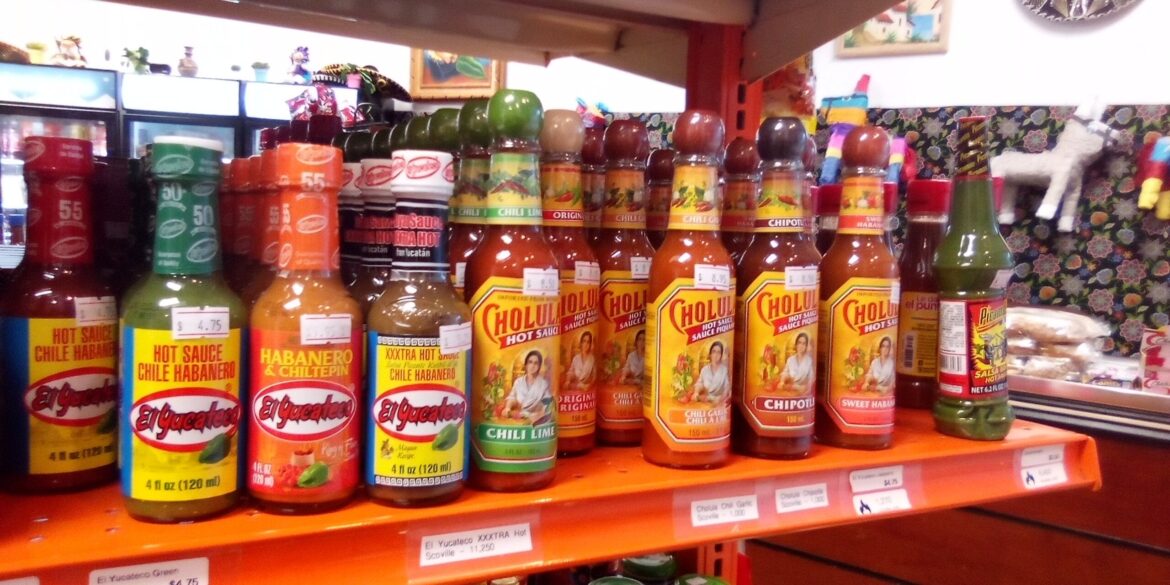 The hot sauce selection at Mary's Mexican Shop in Nanaimo, BC. TBH I'm new-ish to spicy food and found the huge selection overwhelming enough that I didn't buy any sauces during this visit.