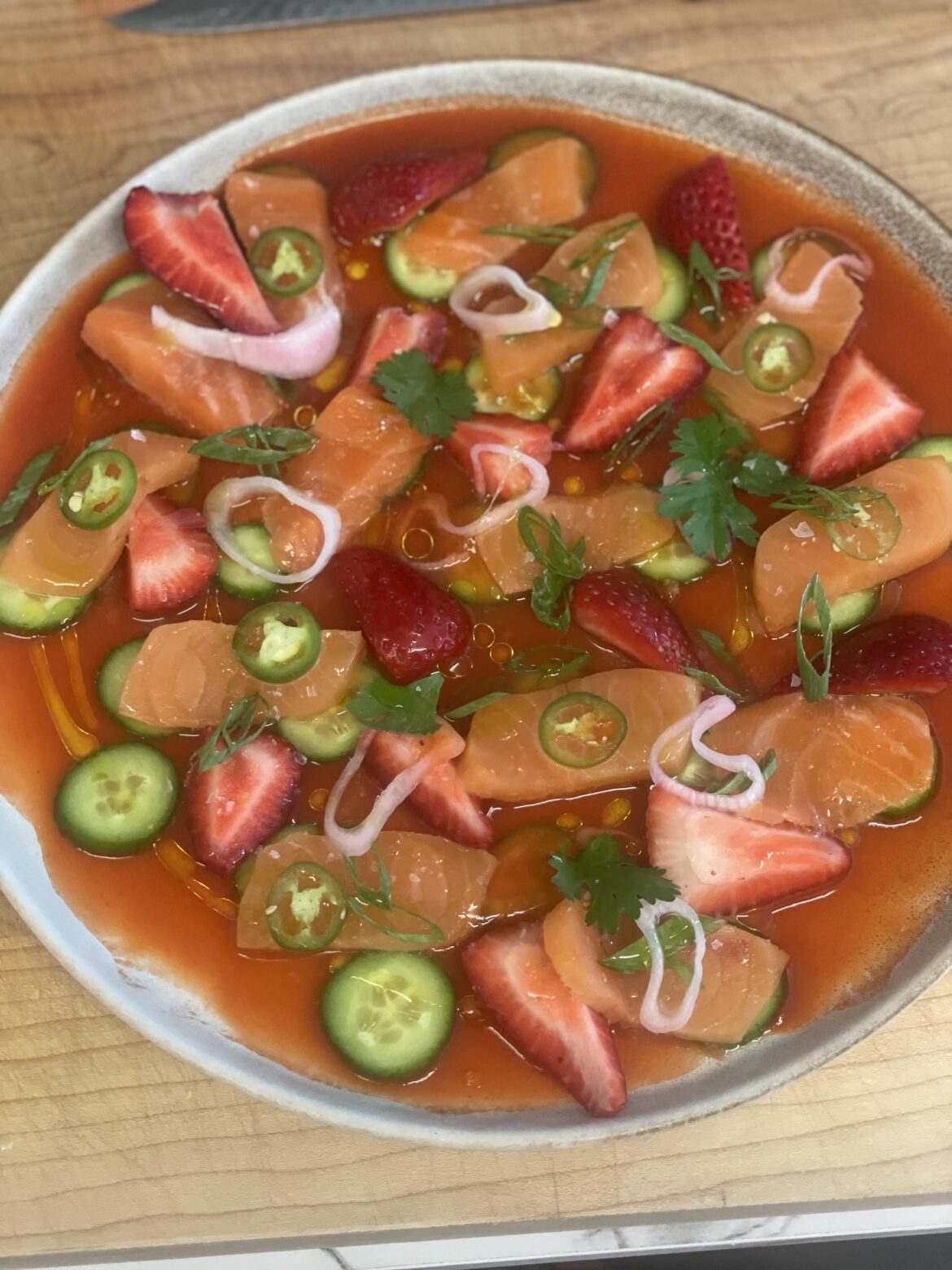 Strawberry and Salmon Aguachile