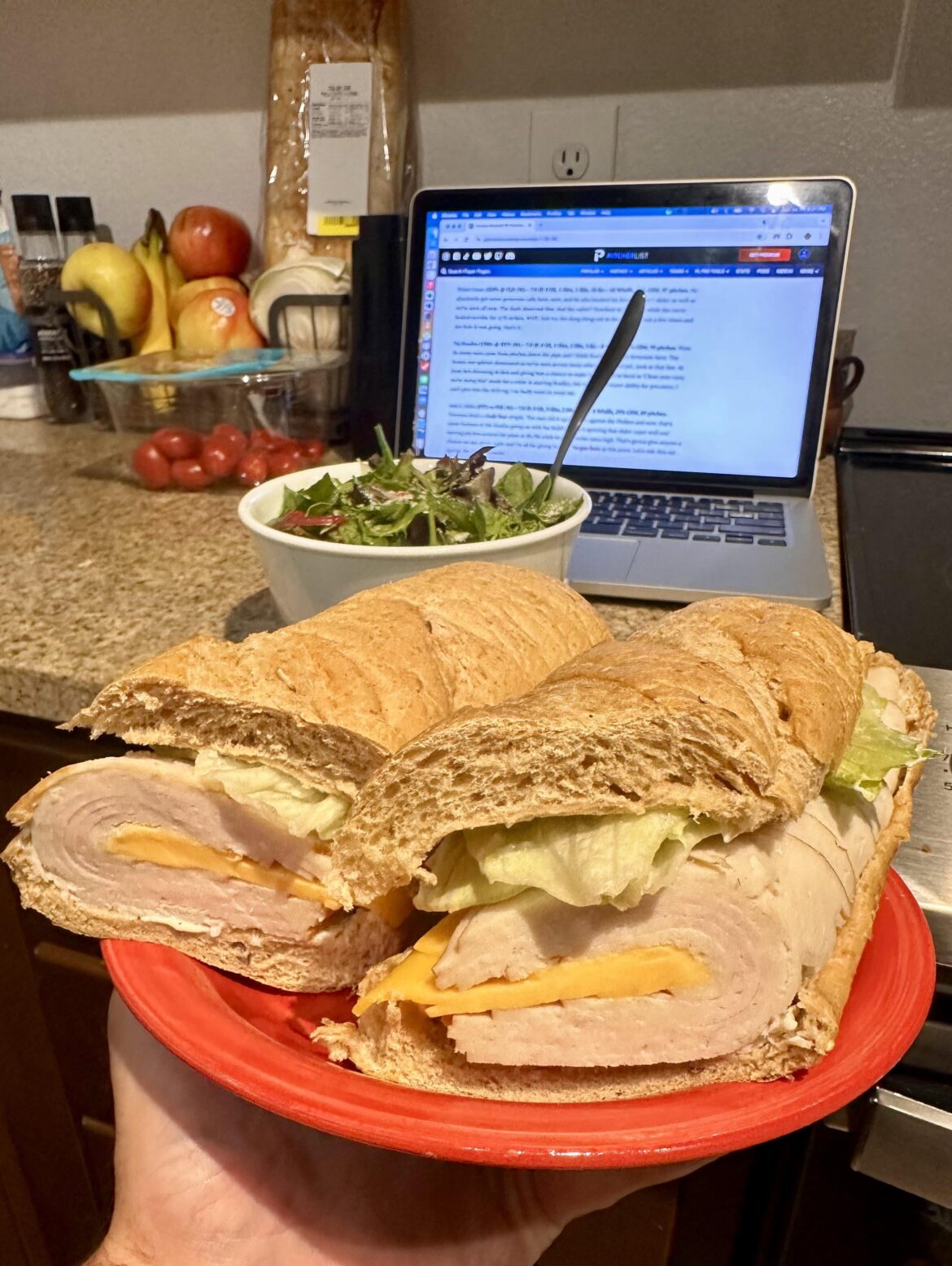 Surprisingly phat turkey and cheese sub from Walmart on sale for $3.40