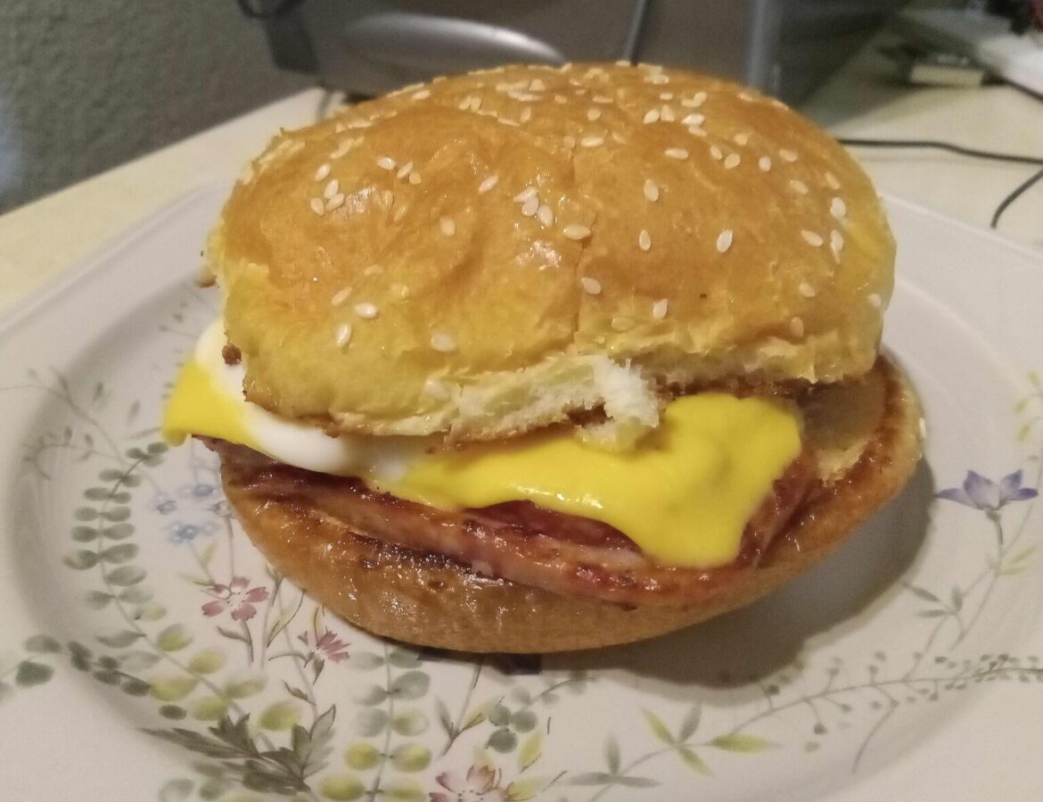 Simple is Good: Grilled SPAM and Cheese. Bun was toasted in the SPAM fat in the same pan.