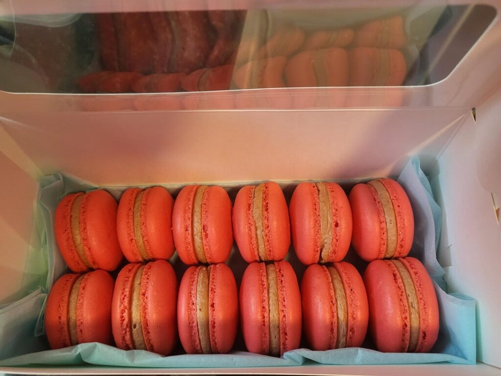 My first two batches of macarons ❤️🩵 My first two batches of macarons ❤️🩵