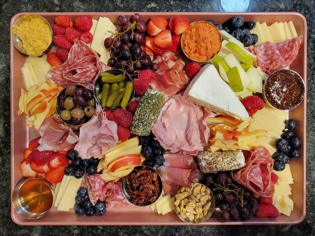 My first charcuterie board for a small get together with friends. I love how it came out, even though I feel like I have alot to learn. 😀