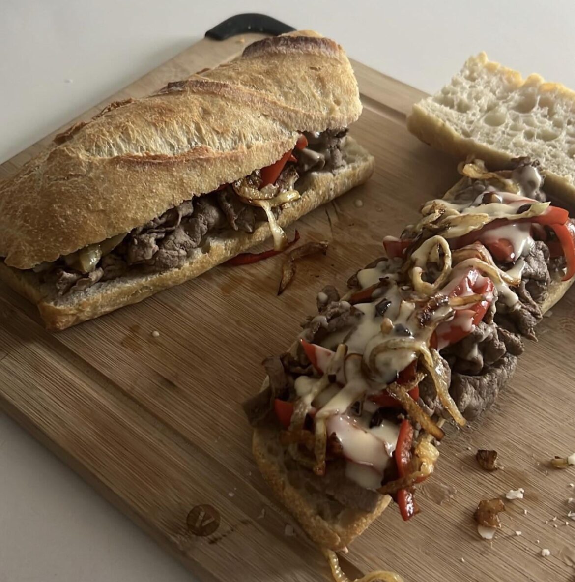 Improvised cheese steak